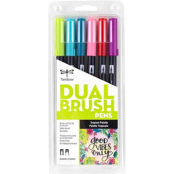 Tombow Dual Brush Pen Set 6 Tropical