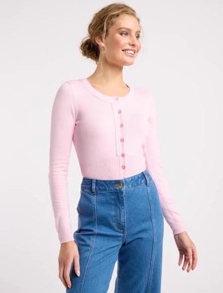 Review Chessie Long Sleeve Cardi in Pink 10