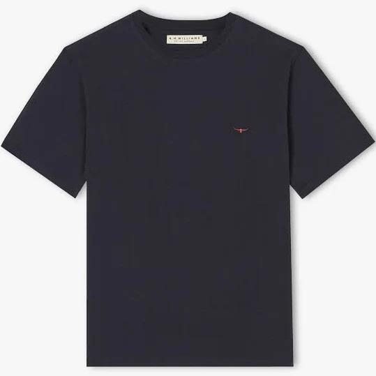 R M Williams Parson T-Shirt L / Navy Chestnut