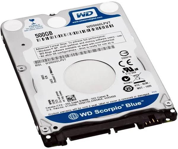 Western Digital 500GB Scorpio Blue Internal Hard Drive WD5000LPVT