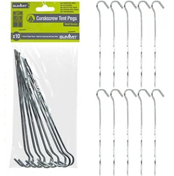 Summit Corkscrew Tent Pegs 17cm - Pack of 10