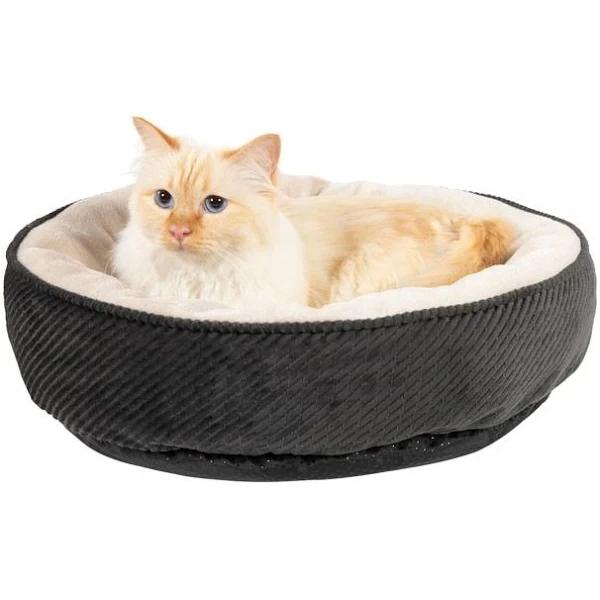 All Day Textured Round Cat Basket Dark Grey 50cm