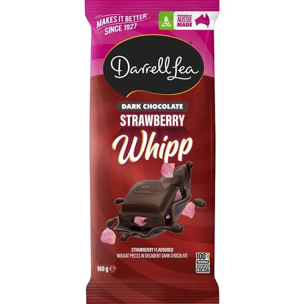 Darrell Lea Dark Chocolate Strawberry Whipp Block 160g