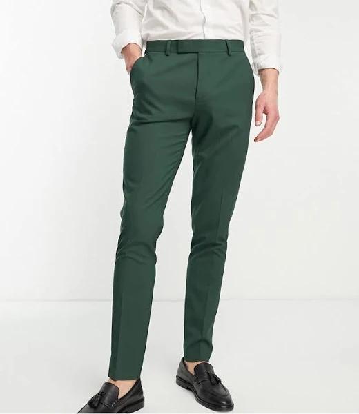 ASOS Design Skinny Suit Pants in Forest Green