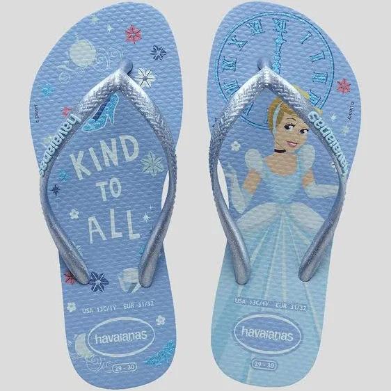 Kids Slim Princess Thongs Blue Water / 27-28