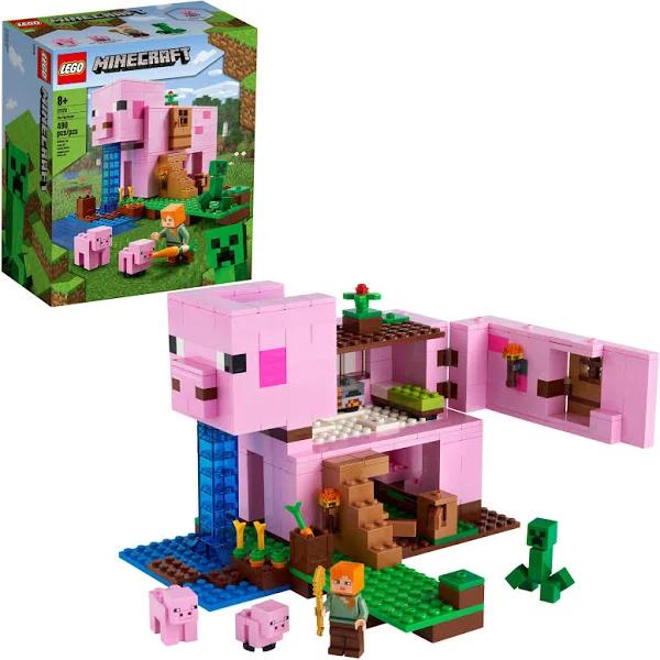 LEGO Minecraft The Pig House 21170 Minecraft Toy Featuring Alex, A