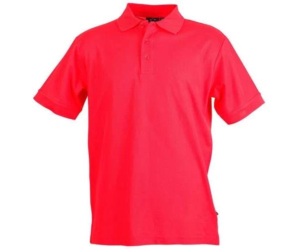 Martini | TrueDry Plain Mens Pique Short Sleeve Polo Red 3XL Plus Size