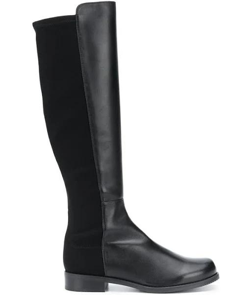 Stuart Weitzman - Contrast Knee-High Boots - Women - Leather/Leather/Rubber/Fabric/Fabric - 36 - Black