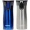 Contigo West Loop Vacuum-Insulated Stainless Steel Travel Mug With Autoseal Spill-proof Lid, 16oz 2-Pack, Steel/Monaco Blue