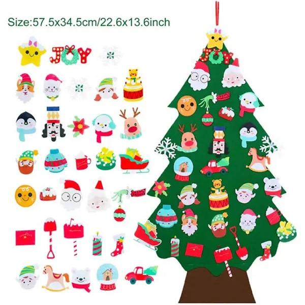 Vibe Geeks DIY Felt Christmas Tree Set For Kids Wall Hanging Christmas Tree Decoration