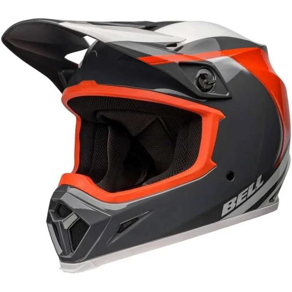 Bell MX-9 MIPS Dart Motocross Helmet, grey-white-orange, Size XL