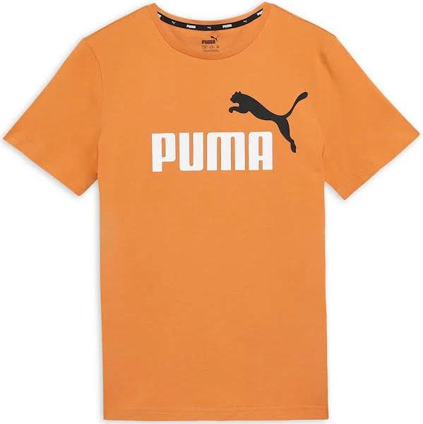 Puma Junior's Essentials+ 2 Coloured Logo Tee Brown / L