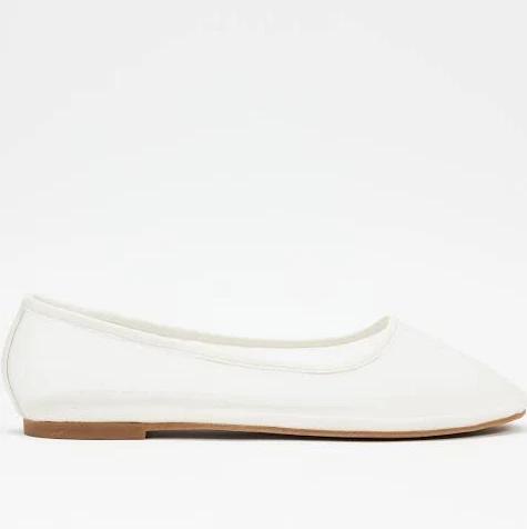 Dazie - Women's White Ballet Flats - Kate Mesh Ballet Flats - Size 7 at The Iconic