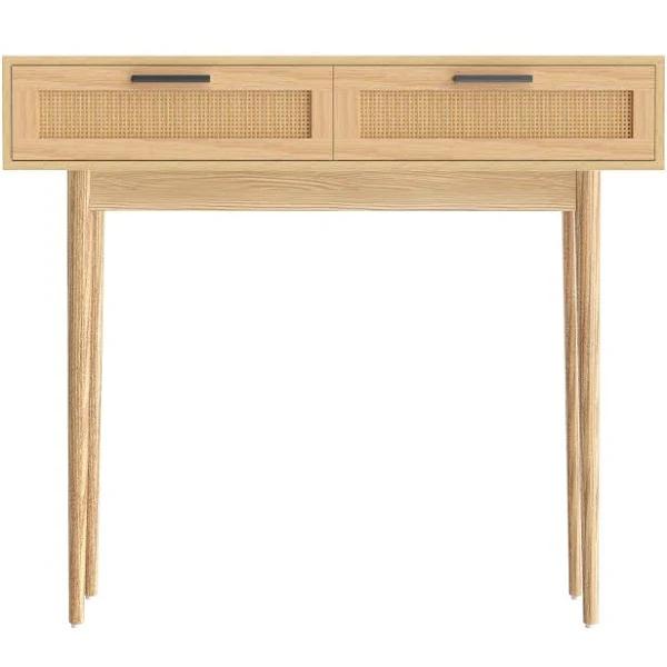 Rattan Hallway Table Drawer Console