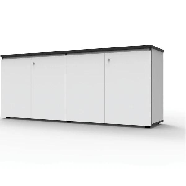 Rapidline Deluxe Infinity Swing Door Cupboard Natural White With Black 1800W x 450D x 730Mmh - AfterPay & zipPay Available