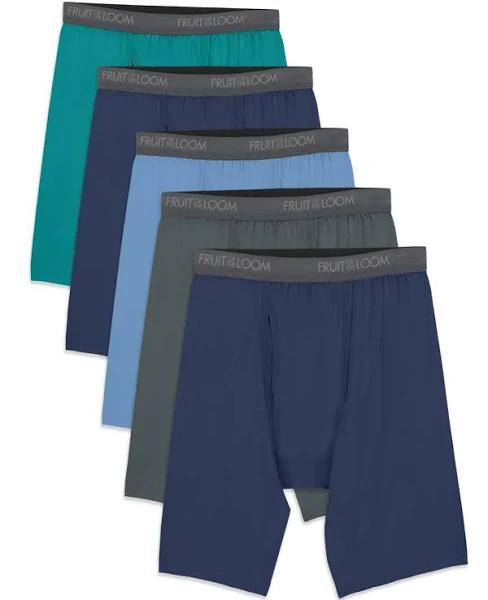 Fruit of The Loom Men's Micro-Stretch Long Leg Boxer Briefs Underwear (4 Pack)