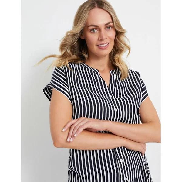 Rivers - Womens Tops - Striped Button Thru Short Sleeve Shirt