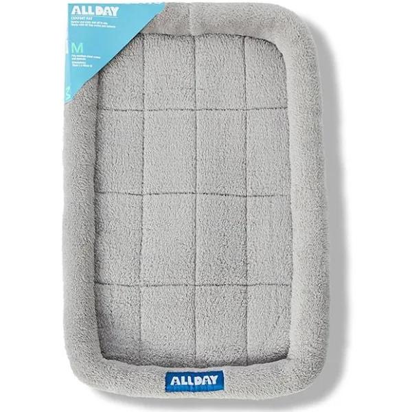 All Day Plush Rect Bolster Dog Mat Grey M-76x48cm