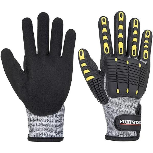 Portwest Anti Impact Cut Resistant Glove A722, Grey/Black / L