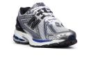 New Balance 1906 Sneakers in White Metallic and Blue With Black