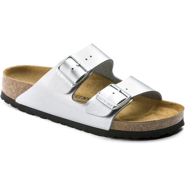 Birkenstock Arizona Birko-Flor Silver Sandals