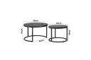 Oikiture Set of 2 Coffee Table Round Black