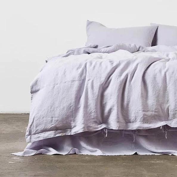 in Bed 100% Linen Duvet Cover in Lilac, Double