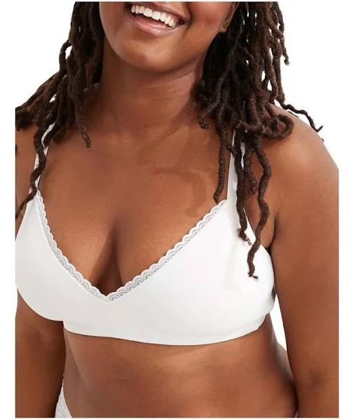 Aerie Real Happy Wireless Lightly Lined Bra in White 12 D