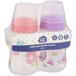 Little One's Wide Neck BPA Free Bottle Assorted 2 Pack