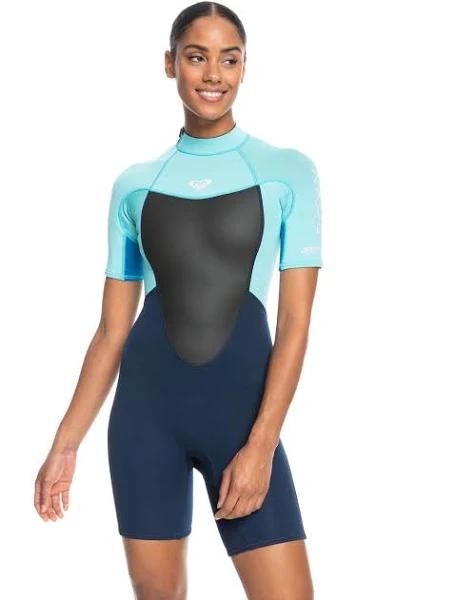 Roxy 2mm Womens Prologue Back Zip Spring Suit Wetsuit 16 / Blue