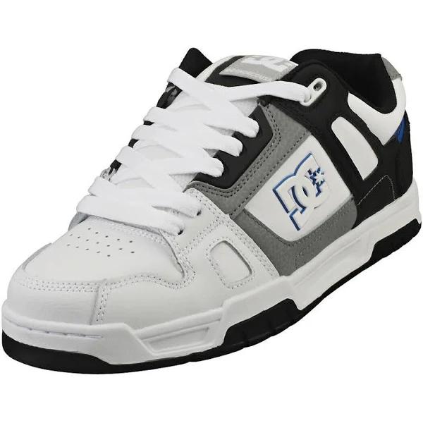 DC Shoes Stag Mens White Grey Black Skate Trainers - 8.5 UK