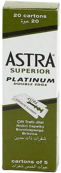 Astra Superior Platinum Double Edge Standard Razor Blades - Qty 100