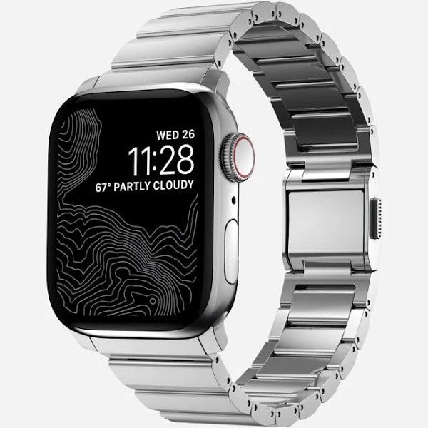 Nomad Apple Watch 41mm Steel Band - Silver Hardware