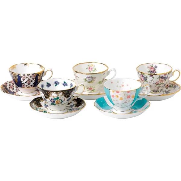 Royal Albert - 100 Years Teacup & Saucer Set - 10 Piece - 1900-1940