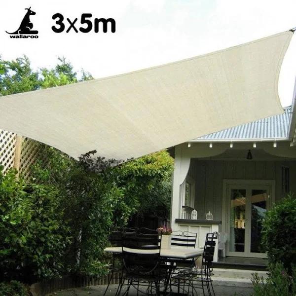 Wallaroo Waterproof Shade Sail 3x5m Rectangle