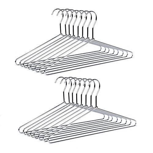 Amber Home Heavy Duty Metal Wire Hanger Metal Shirt Hanger Suit Hanger Coat Hangers With Polished Chrome (20)