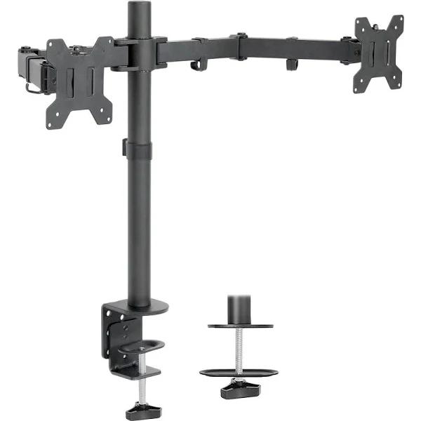 vivo Dual LCD Monitor Desk Mount Stand Heavy Duty Fully Adjustable Fits 2 /Two Screens Up to 27" (Stand-V002)