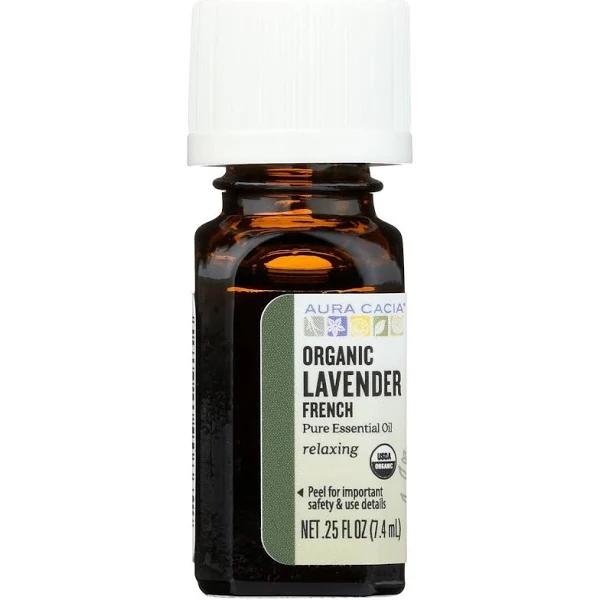 Aura Cacia Pure Essential Oil Organic French Lavender .25 fl oz (7.4 ml)