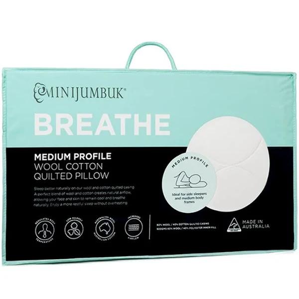 MiniJumbuk Breathe Medium Profile - Standard Pillow - Medium Pillow