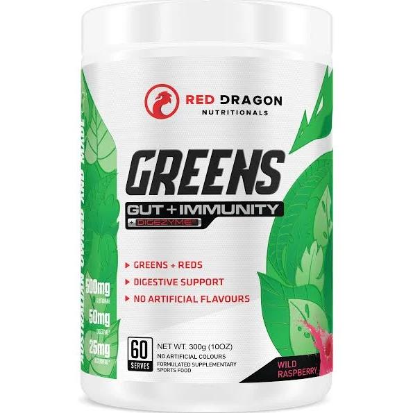 Red Dragon Greens: Gut + Immunity 60 Serve / Wild Raspberry