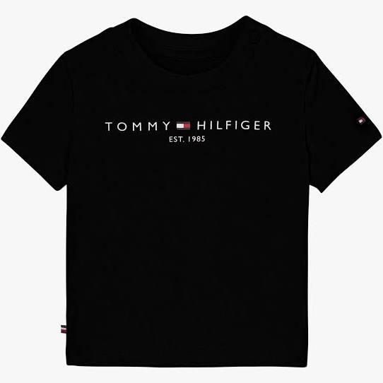 Tommy Hilfiger Black Essential Logo T-Shirt - Black