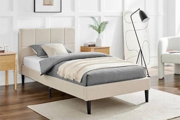 Ovela Theodore Bed Frame (Beige, Single)