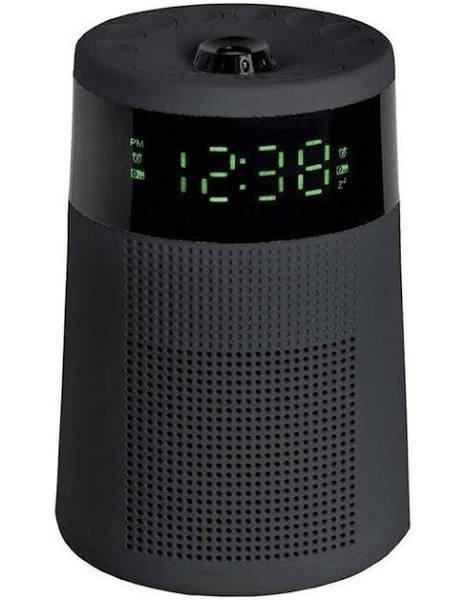 Lenoxx Sleek Projector Alarm Clock & Radio in Black