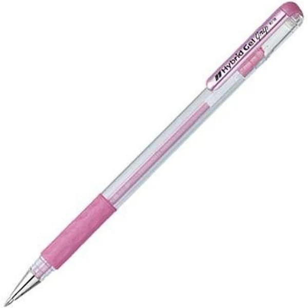 Pentel Hybrid Gel Grip Metallic Pen Pink