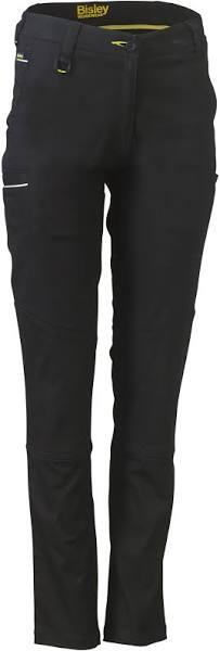 Bisley Womens Mid Rise Stretch Cotton Pants - BPL6015 Black / 20