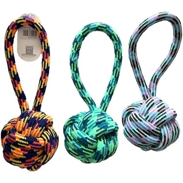 Nunbell Large Pet Toy Rope Knotted Ball - Assorted Colours