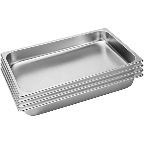 SOGA 4x Gastronorm GN Pan Full Size 1/1 GN Pan 6.5cm Deep Stainless Steel Tray