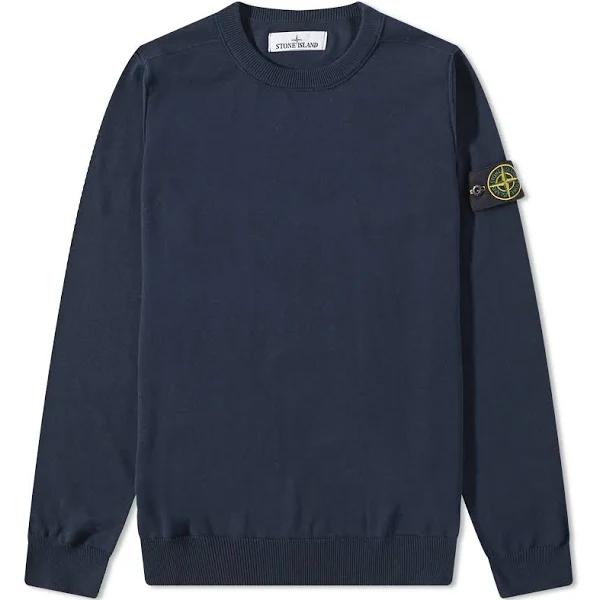 Stone Island Men's Soft Cotton Crew Neck Knit in Navy, Size XXL | End Clothing