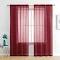 Pair of Dark Red Sheer Curtain 140x213cm Rod Pocket Voile Curtains