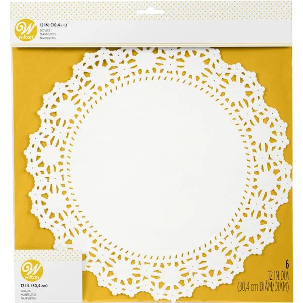 Greaseproof Doilies 12" Round White 6/Pkg